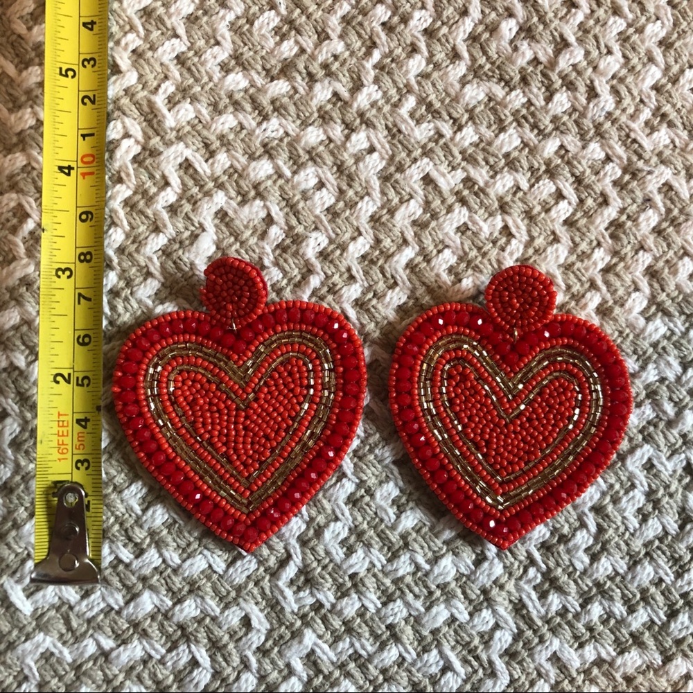 Beaded Heart Earrings